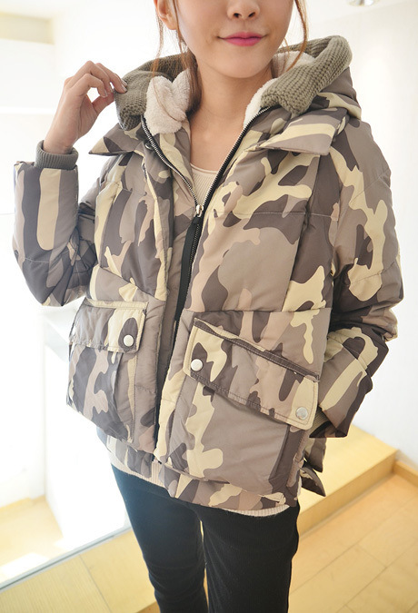 超保暖迷彩短款羽绒服