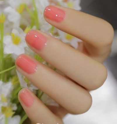 糖果色西瓜红美甲