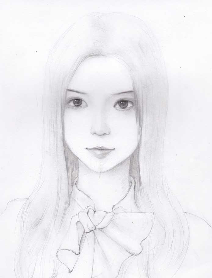 素描美女