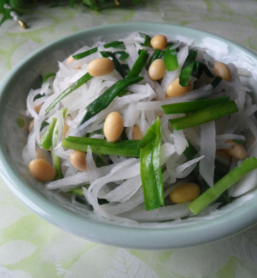 韭香白萝卜炒黄豆