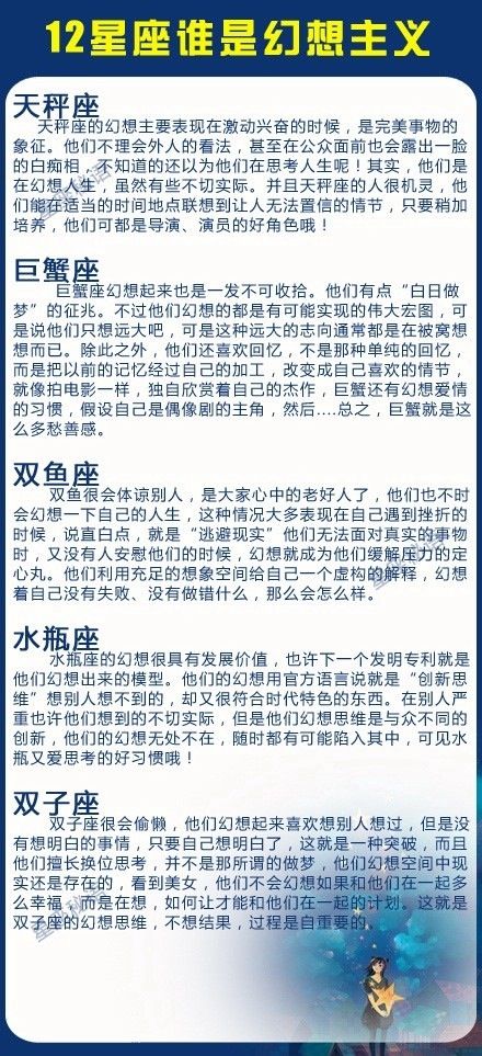 谁是十二星座里的幻想主义