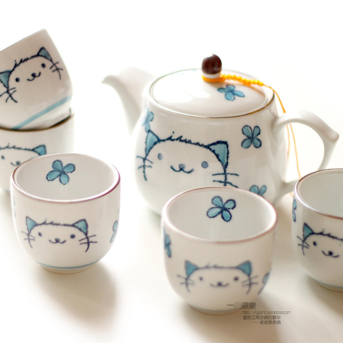 日式猫咪茶具