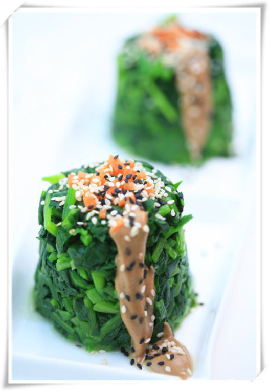 双色芝麻菠菜墩