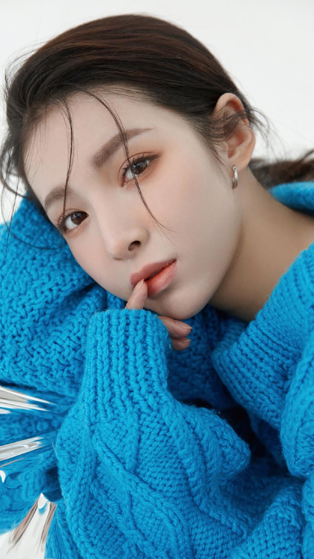 性感蓝色毛衣精致青春唯美迷人写真
