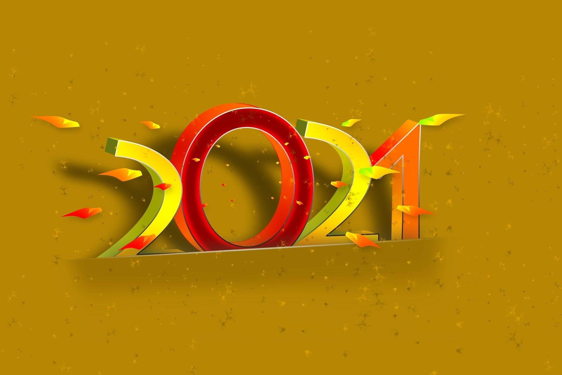 2021年新年简约数字