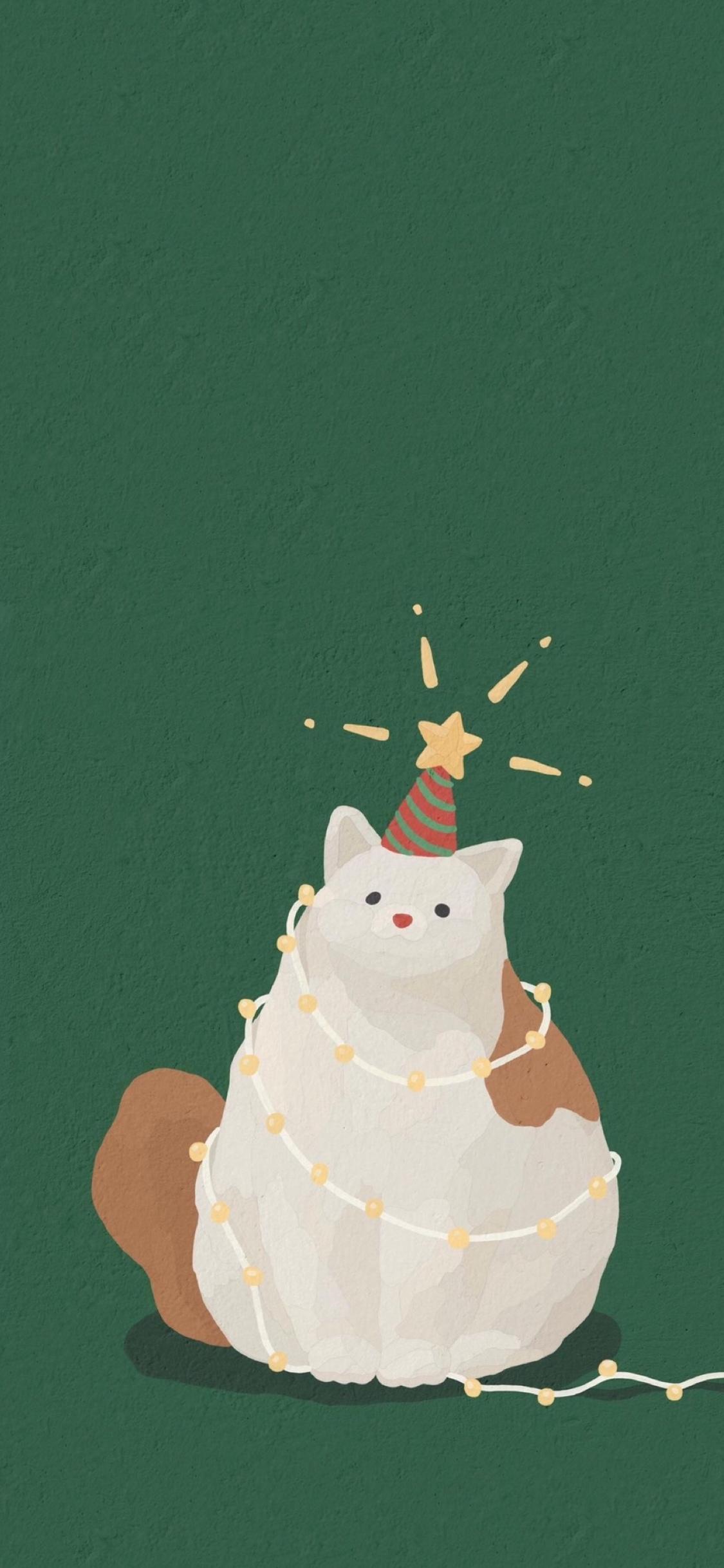 可爱的卡通圣诞猫猫