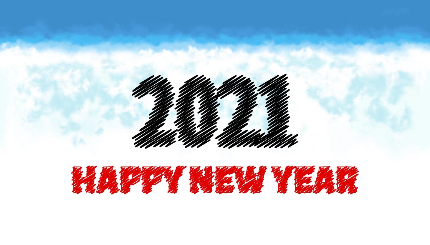 2021新年快乐文字涂鸦背景
