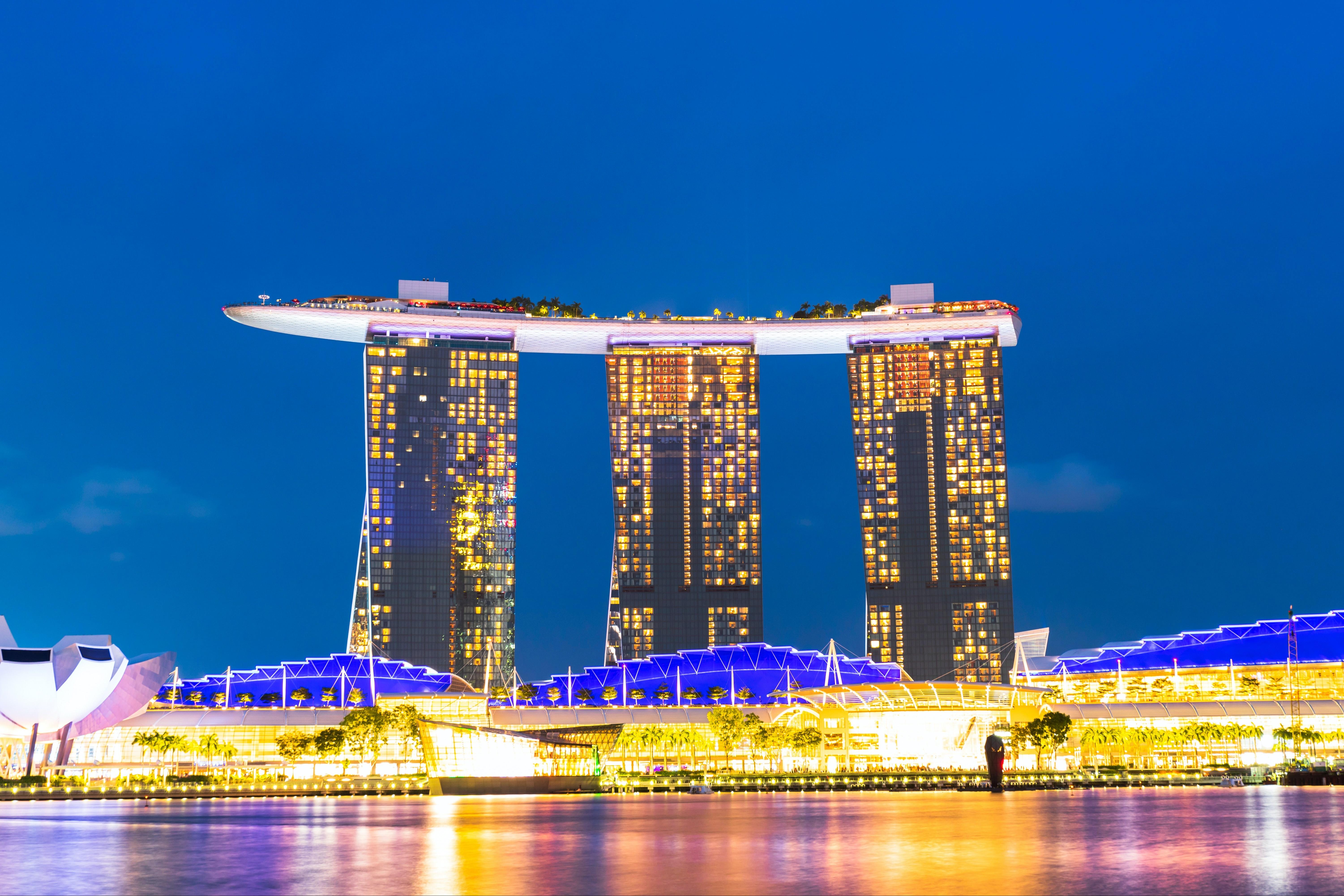 新加坡滨海湾金沙酒店唯美夜景