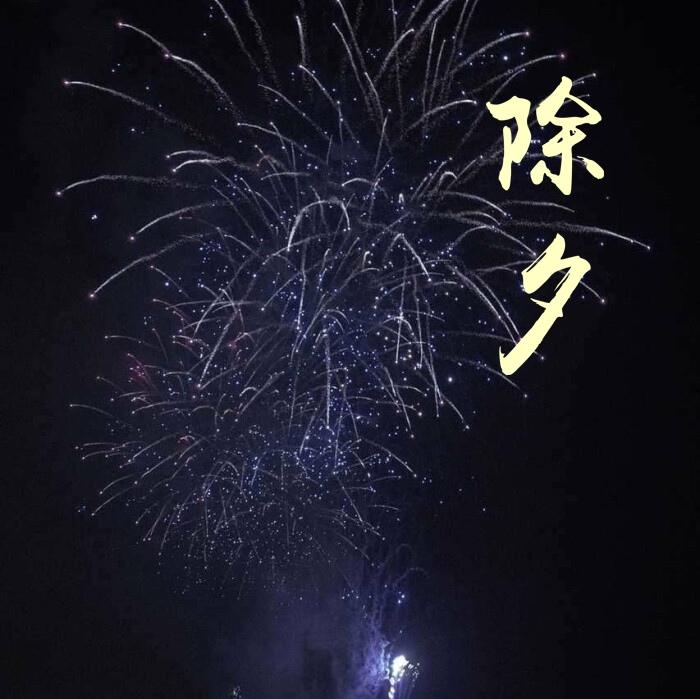 除夕夜晚的灿烂烟花