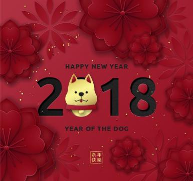 可爱狗头像春节背景