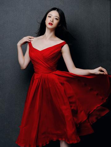 红裙美人蒋欣
