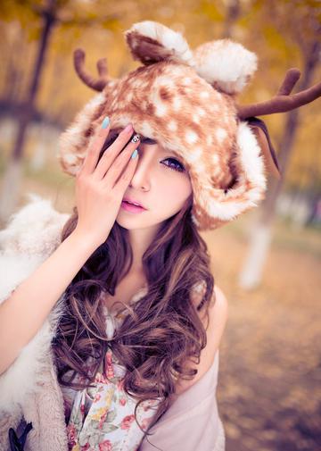 深秋甜美写真