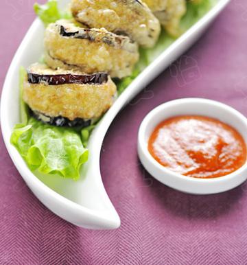 香酥肉末炸茄