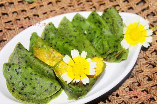 黑芝麻甜艾饼