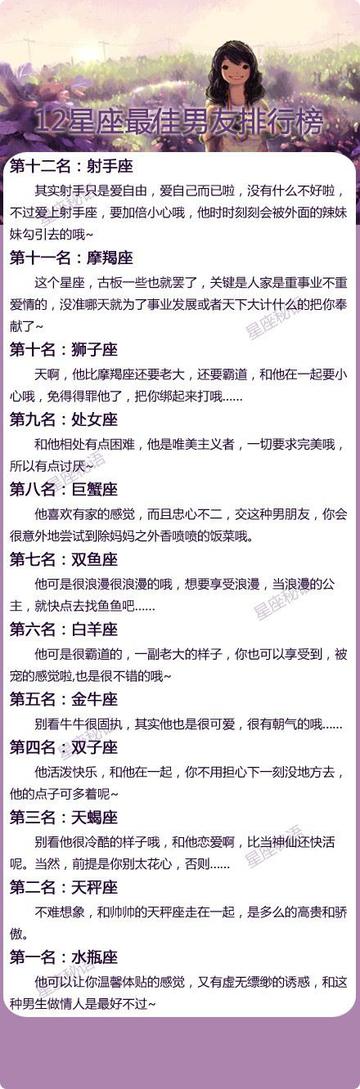 十二星座的最佳男友