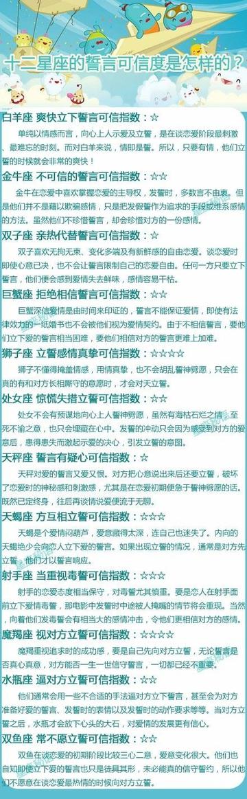 十二星座的誓言可信度
