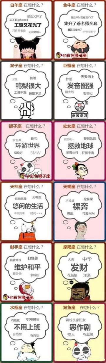 十二星座在想什么呢?