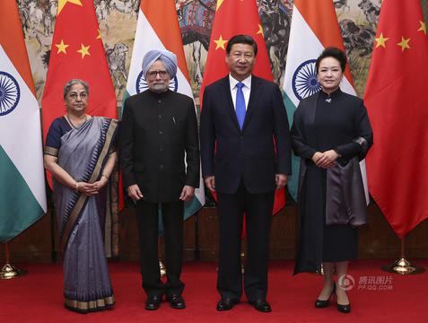 习近平和夫人彭丽媛同辛格夫妇会面