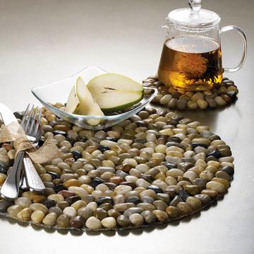 雨花石圆茶几垫