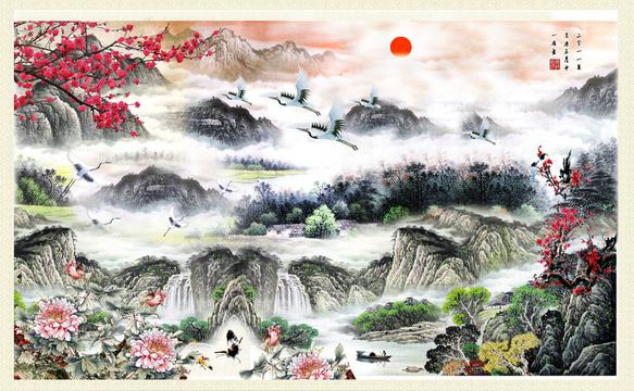 国画山水风景图