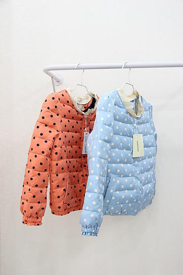 波点甜美复古羽绒服