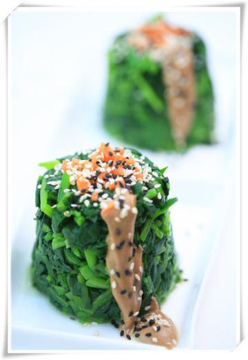 双色芝麻菠菜墩