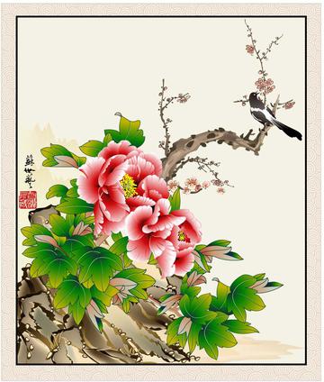 中式花鸟工笔画
