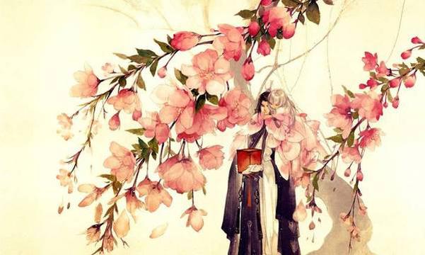 唯美意境古风桃花恋人