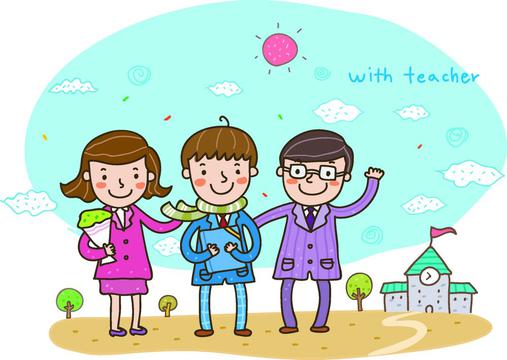 老师和学生卡通图片