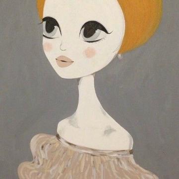 可爱的大眼女生插画