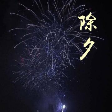 除夕夜晚的灿烂烟花