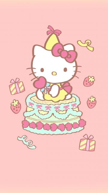 hellokitty生日蛋糕背景图